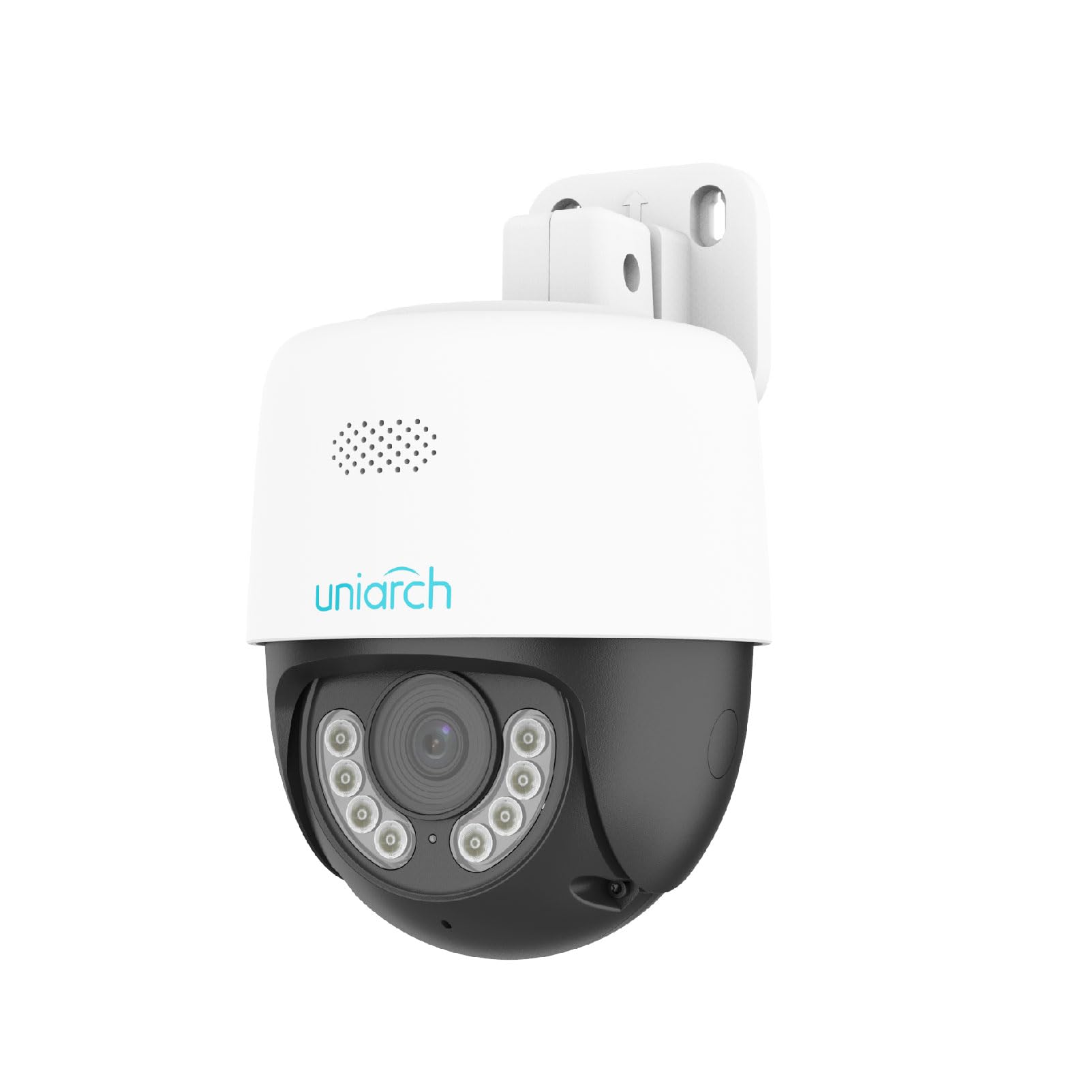 uniarch 2K PoE Überwachungskamera Aussen, PT Kamera Überwachung Aussen mit Bewegungs- / Geräuschdetektion, 30m Farbige Nachtsicht und 24/7 Daueraufzeichnung, Zwei-Wege-Audio, IP66 Wasserdicht