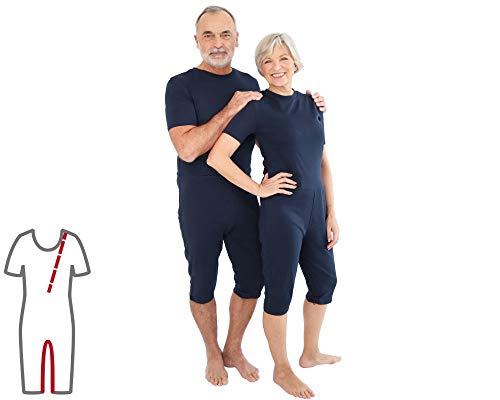 Pflegeoverall für Frauen und Männer; slim kurz mit Bein- und Rückenreißverschluss; Demenz Overall; ActivePro (XL)
