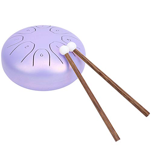Lotus Hand Pan Drum, 8-Ton SD-5 Shuffle Steel Tongue Drum Handpan Drum C Key 5,5 Zoll Mini Drum für Mind Healing Yoga für Meditationsunterhaltung(Violett)