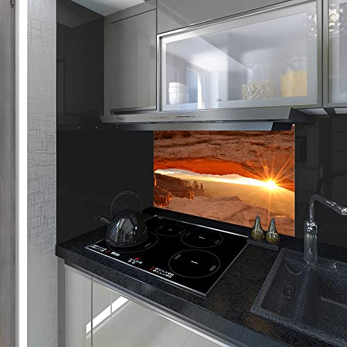 Spritzschutz Platte Küche Hartglas Sonnenuntergang jede Größe Va Art Glas (Breite 90 x Höhe 75 /cm)