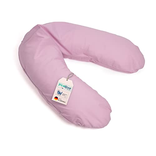 pic Bear Deutschland Stillkissen XL 170cm - Schwangerschaft Kissen - Seitenschläferkissen und Lagerungskissen für Erwachsene und Baby Schmusekissen (Uni Dawn pink)