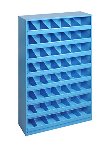 XXL Profi Schüttenregal mit 48 Fächern aus stabilem Stahlblech, 85x50x12,5 cm, Wandregal, Sichtlagerregal, Lagersystem, Werkstatt (blau)