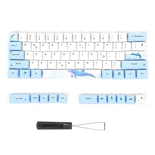 73PCs Sublimation Keycaps, PBT Material Niedliches Muster Mechanische Tastatur Keycaps PC-Teile, Universal für mechanische Tastatur (6064 Penguin)(6064 Delphin)