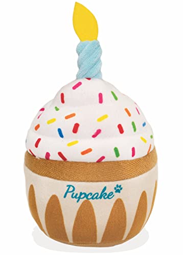 Hundespielzeug zum Geburtstag – Welpe Kuchen Welpe Geburtstag Hundespielzeug Cupcake Plüsch Quietschen und Knistern Hund Geburtstagsgeschenk
