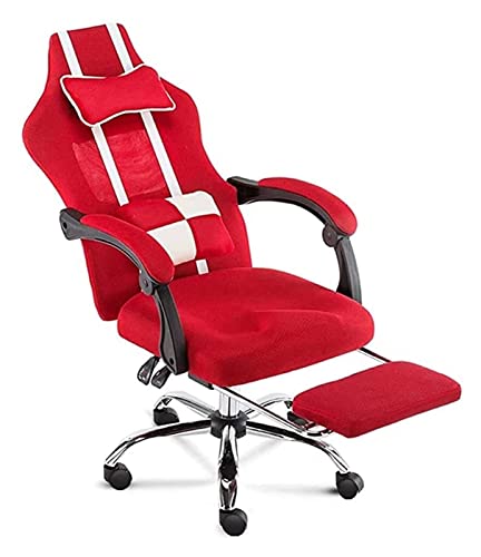 Gaming-Stuhl, um 360° drehbar, mit Netzstoff, gepolsterter Sitz mit hoher Rückenlehne, Büro-Computertisch und Stuhl, Stuhl (Farbe: Rot), bequemer Jahrestag Vision