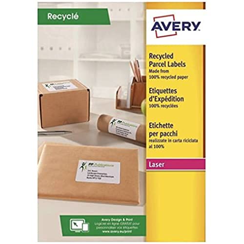 Avery – 1000 Etiketten Adressen recycelt weiß 99,1 x 57 mm Laser (LR7173-100) Avery