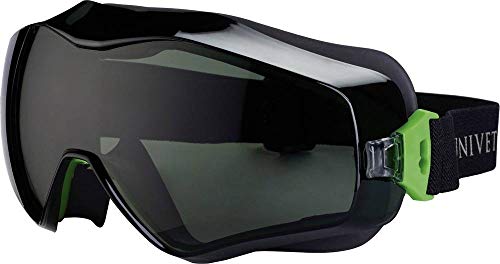 Univet 6X3 6X3-00-05 Vollsichtbrille mit Antibeschlag, inkl. UV-Schutz Schwarz, Gruen DIN EN