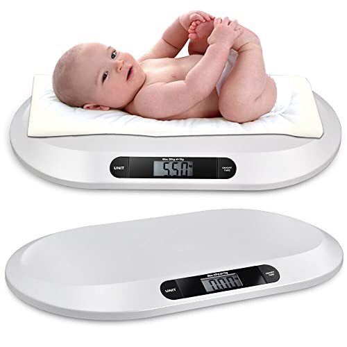 Babywaage Kleine Electronic Baby Scale Pediatric Weight Tracker Digital Infant Pet Vet Scale weiße Waage 20kg Home Präzise Haustierwaage Smart Baby Hunde Katzen Waagen Schalen