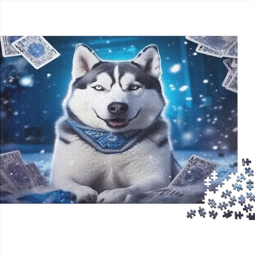 Card Husky Erwachsene Puzzle 1000 Teile Dog Animal Lernspiel Family Challenging Games Geburtstag Moderne Wohnkultur Stress Relief 1000pcs (75x50cm)