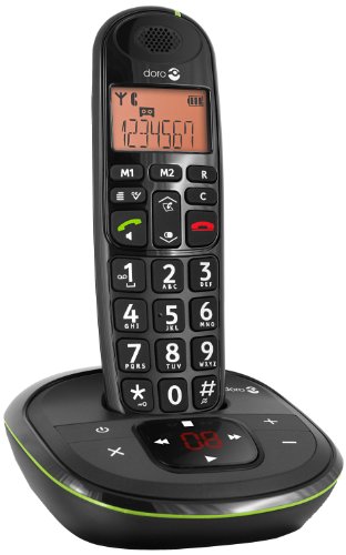 Doro PhoneEasy 105wr Schnurloses DECT-Telefon mit Anrufbeantworter schwarz