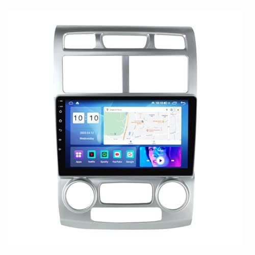 Android 12 Autoradio Mit Navi 2 Din 9 Zoll Touchscreen Autoradio Für KIA Sportage 2004-2012 Mit Carplay Android Auto,mit RDS Bluetooth FM AM Lenkradsteuerung Rückfahrkamera ( Color : A , Size : M200 3