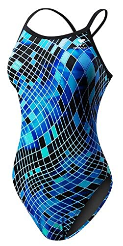 TYR Sport Damen Disco Inferno Diamondfit Badeanzug, Damen, blau, Size 34