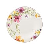 Villeroy & Boch – Mariefleur Basic Speiseteller 27 cm bunt weiß mit Blumen, Teller einzeln, Geschirr weiß Blumen, Essteller Keramik, Premium Porzellan