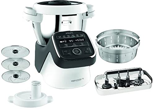 Krups HP50A8 Prep&Cook XL Multifunktions-Küchenmaschine, 1550, Edelstahl, 3 liters, Weiß/Schwarz