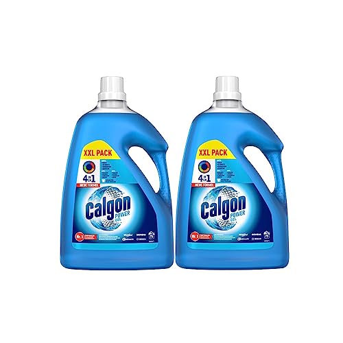 Calgon 4-in-1 Power Gel – Wirksam gegen Kalk, Schmutz, Gerüche und Korrosion – Schützender Wasserenthärter für die Waschmaschine – 2 x 3,75 l