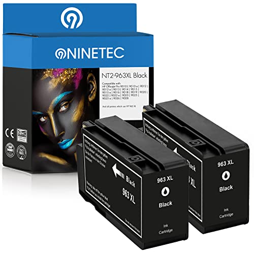 NINETEC NT-963XL 2er Patronen Black kompatibel mit HP 963 XL 963XL | Für HP OfficeJet Pro 9010 9010e 9012 9012e 9013 9014 9015 9015e 9016 9018 9019 9020 9022 9022e 9023 9025 9025e 9026 9028