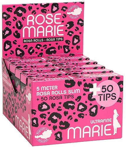 Marie 20572 Tips-20 Packungen a 5m Rolls + 50 Rosa Filter Tips, Papier