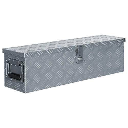 Lechnical Aluminiumkiste Staub- und spritzwasserresistent Alubox Transportkiste Alukisten mit Deckel 80,5×22×22 cm Silbern