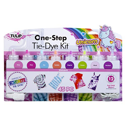 Tulip One-Step Tie-Dye Kit FDYLG8C2.5OZ 8 leuchtende Farben Batikdesign, Einhorn, Einheitsgröße