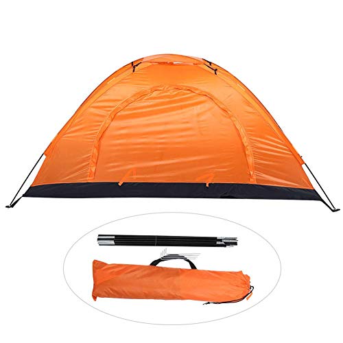 Biuzi Camping Zelt, 1Pc Single Layer Outdoor Einzelperson Freizeit Wasserdichtes Zelt für Camping Angeln Klettern(Orange)