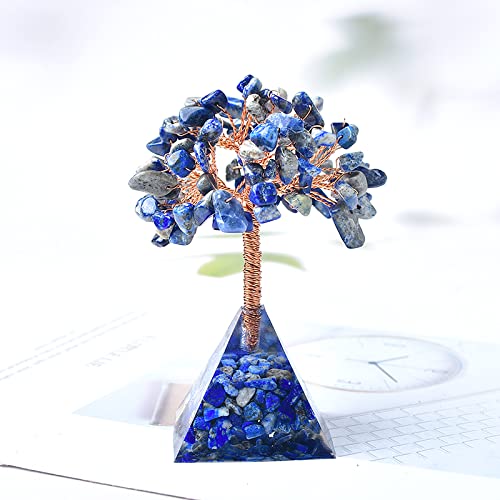 Natürlicher Amethyst Kies Baum Des Lebens Pyramide Felsstruktur Mineralkristall Wohnkultur Geschenk Souvenir,Lazuli,1 Piece