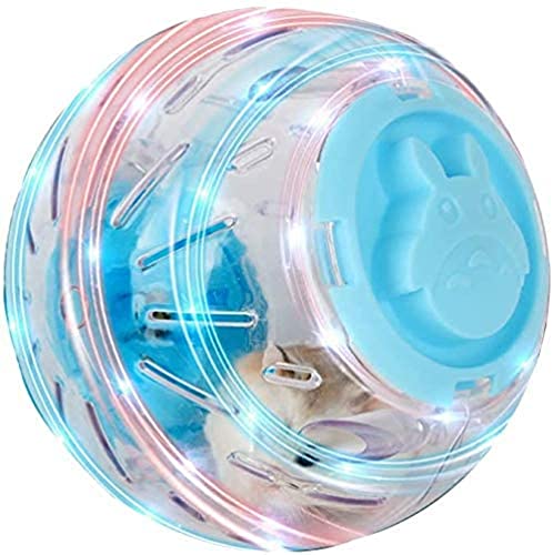 WNZQK Flash Hamsterball 15cm 5.91inch Laufaktivität Übungsball Spielzeug Transparent Hamster Ball Kleintiere Käfig Zubehör für Kleintiere (L, Blau D)