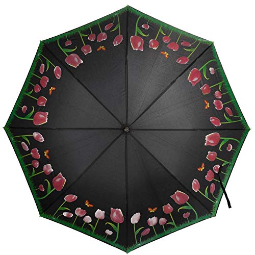 SIDCO Regenschirm Farbwechsel Tulpe Zauberschirm Schirm Stockschirm wechselt Farbe