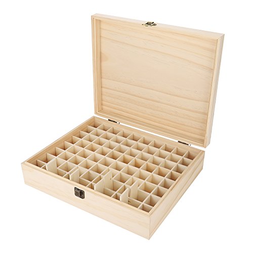 Aufbewahrungsbox für ätherische Öle, Einzelschicht-Holzbehälter mit großem Duft für ätherische Öle, 74 Flaschen