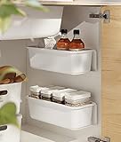 OSTWOLKE Küche Ausziehbarer Schrank Korb Organizer | Ausziehbare Kunststoff Schubladen für Küche | Unter Waschbecken Schrank Organizer
