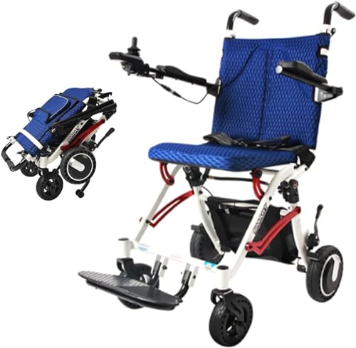 Elektrischer Rollstuhl, Leicht, Faltbar, Für Erwachsene Und Senioren, Drinnen Und Draußen, Zuhause, Reisen, Mit Fußstütze, Aluminium-Rollstühle 2