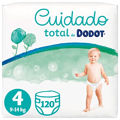 Dodot Windeln für Babys, Gesamtpflege, Größe 4 (9-14 kg), 120 Windeln, weicher Schutz der Dodot-Haut mit pflanzlichen Inhaltsstoffen