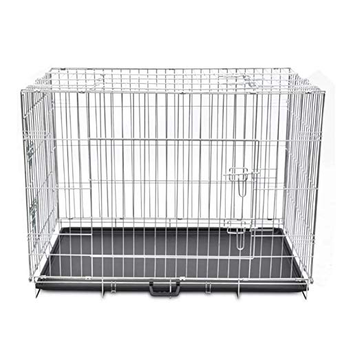 Hundekäfig,Metall Hundebox Faltbare Hundekäfig mit 3 Türen fur Hund Katzen Hasen Nager Kaninchen Geflügel Zusammenklappbar XL 109 x 70 x 78 cm