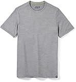 Smartwool Men's Short Sleeve Tee Slim Fit Base Layer Top, Light Gray Heather, XL
