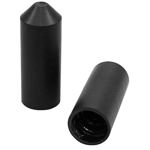 50x Lumonic Warmschrumpf Endkappe 3:1 mit Kleber Schwarz - Hier von: 12mm auf 4mm - Länge: 3,8cm - zum isolieren von Kabelenden