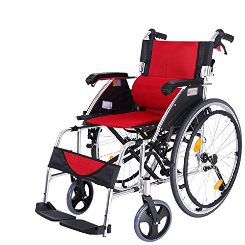 Leichter Aluminium-Rollstuhl Mit Selbstantrieb, Klappbare Rückenlehne, Anti-Rückwärts-Fähre, Manueller Rollstuhl Mit Handbremsen Für Einfache Transfers