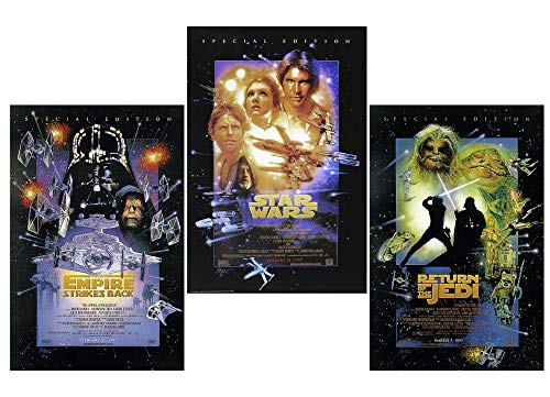 Close Up Star Wars Posterset Filmplakat Episode 4-6 Special Edition (68,5 cm x 102,5 cm) + 1 Traumstrand Poster Insel Bora Bora zusätzlich