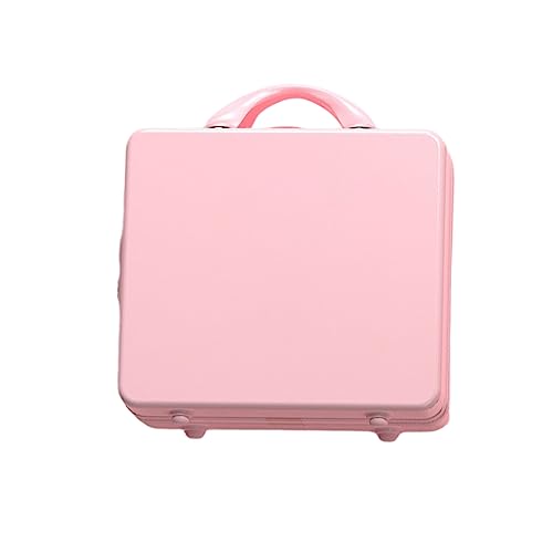Balakaka Hochwertige Fun Makeup Box Abschließbar, 14-Zoll Mini Kompressions Resistenter Reisekoffer, Professioneller Schminkkoffer für Frauen Mädchen Mädchen rosa