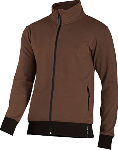 Lahti PRO Herren Arbeitssweatshirt Baumwolle Sweatshirt Bluse Zip Neck | Größe: M | Farbe: Braun | mit Reißverschluss und Taschen