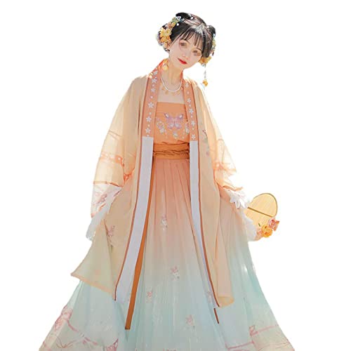 Traditionelles Flowy Hanfu Altes Chinesisches Kostüm Erwachsene Cosplay Han Fu Kostüm Performance Kleid (Color : A, Size : L=Bust 104cm)