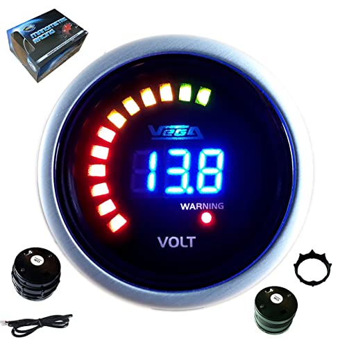 Vega® Manometer, Voltmeter, 8 bis 18 V, digitale Anzeige und LEDs, 52 mm, französische Marke