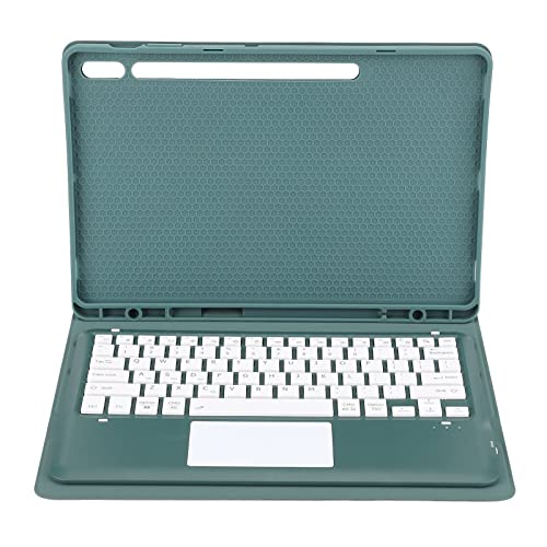 AXOC Kabellose Tastaturabdeckung, problemloses Tippen aus PU-Leder, Kratzfeste 12,4-Zoll-Tastaturabdeckung mit Stifthalter für S7+ 2020 (Mit Touchpad)