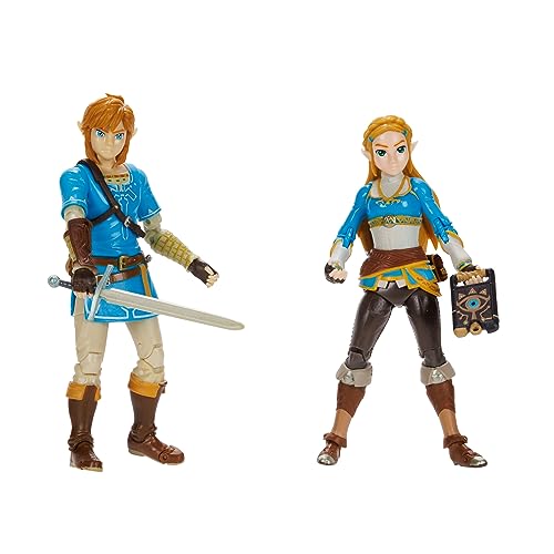 Nintendo The Legend of Zelda Action-Figur, 11 cm, 2 Stück Enthält 20 Gelenkpunkte mit Sheikah Slate und Soldier's Broadsword Zubehör