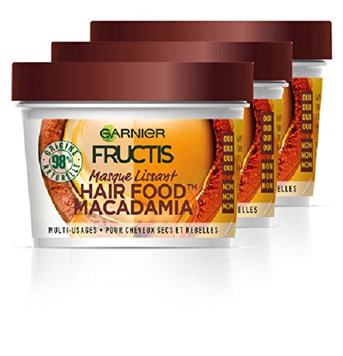 Garnier Fructis Hair Food Macadamia Nährende Maske, 390 ml, 3 Stück