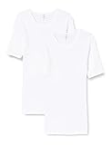 HUBER Herren Duo Line 2: 2 Rippe Shirt Kurzarm 2er Pack Unterhemd, Grün (Weiss 0500), (Herstellergröße: XX-Large)