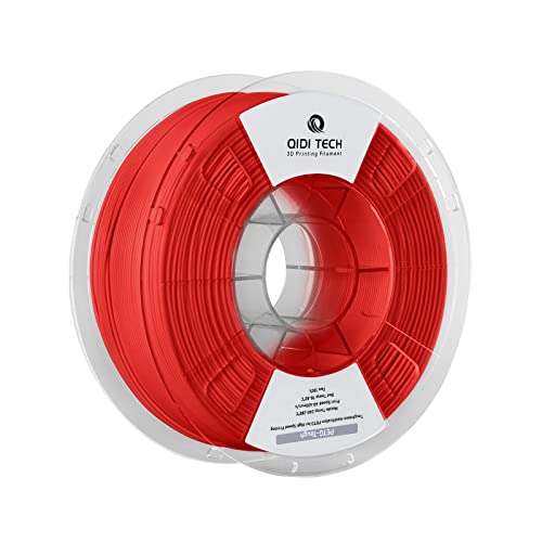 QIDI TECH PETG-Tough 3D Drucker Filament, Zähigkeit PETG Filament 1.75mm, 3D Druck Filament 1kg Spule (2.2lbs), entwickelt für Hochgeschwindigkeitsdruck, passend für die meisten FDM 3D Drucker, rot