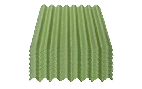Onduline Easyline Dachplatte Wandplatte Bitumenwellplatten Wellplatte 8x0,76m² - grün
