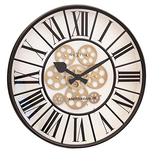 Moving Gear Clock – Weiß – Large Wall Clock – 50 cm – William – NeXtime