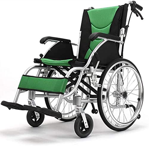 Zusammenklappbarer, leichter, selbstfahrender Rollstuhl, tragbarer Reisetransportbegleiter und Feststellbremsen, abnehmbare Fußstützen für ältere behinderte Benutzer