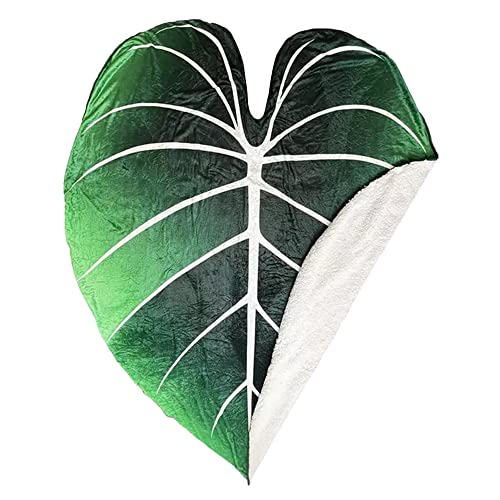 Blatt-Decke mit kreativem Design Blattförmiger riesiger SpaÃŸ realistisches groÃŸes grünes Blatt für Pflanzenliebhaber für Couch- und Bettdecken Realistische groÃŸe Blattdecke für Couch oder Bed