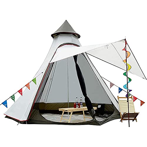 Camping-Pyramide, Tipi-Zelt, Erwachsenenzelt, doppelschichtig, Indianerzelt, Jurtenzelt, Turmpfosten, Glockenzelt für Familienausflüge im Freien